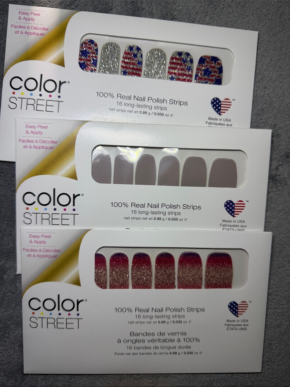 3 NEW Color Street Nail Strips